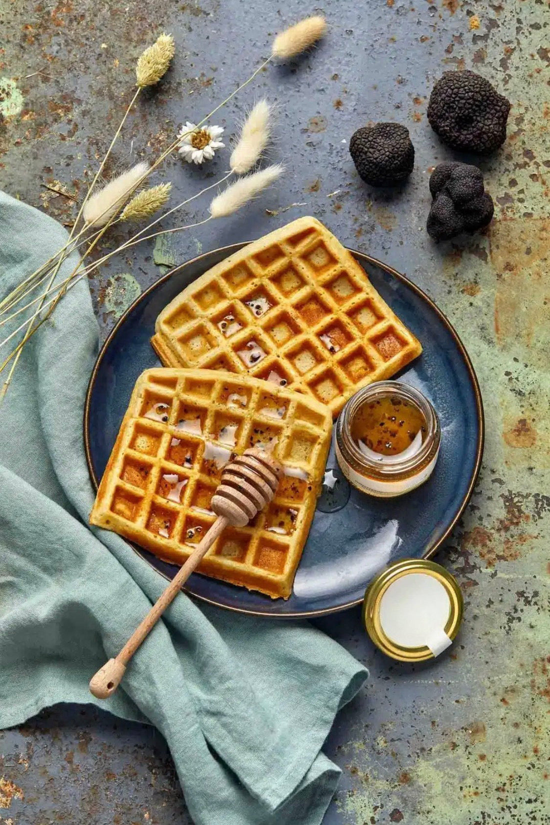 Gaufre au miel à la truffe