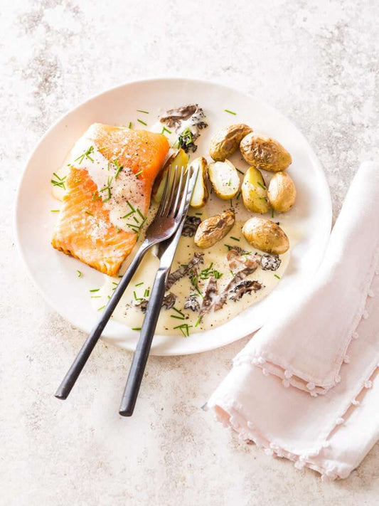 Pavé de Truite sauce au Reblochon et Morilles