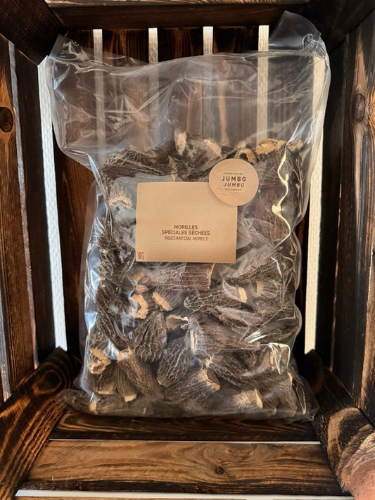 Morilles Séchées à Farcir – Taille Jumbo XXL – 500 g